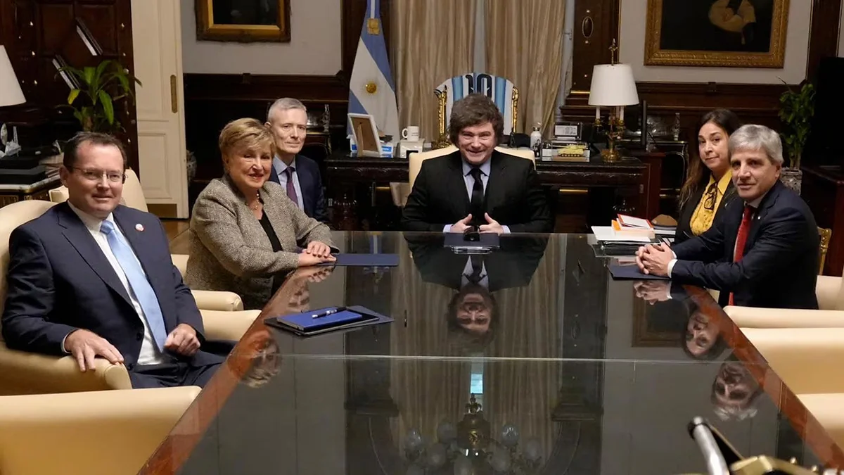 JAVIER MILEI SE REUNIÓ CON GEORGIEVA EN CASA ROSADA